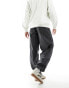 New Look parachute trousers in dark grey