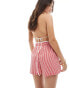 Stradivarius beach short in red stripe co-ord