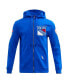 Фото #4 товара Men's Blue New York Rangers Classic Chenille Full-Zip Hoodie Jacket