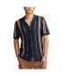 Men's Short Sleeve Striped Button Down Sweater Shirt