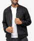 Men's Quilted Sleeves with Faux Shearling Lining Faux Suede Jacket