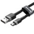 Wytrzymały elastyczny kabel przewód USB microUSB 1.5A 2M czarno-szary