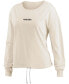 ფოტო #3 პროდუქტის Women's Oatmeal Las Vegas Raiders Long Sleeve Crop Top Shirt