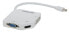 Фото #2 товара Manhattan Mini DisplayPort 1.2 to HDMI - DVI and VGA Adapter Cable (3-in-1) - 25cm - White - Male to Female - Passive - HDMI 4K@30Hz - VGA and DVI 1080p@60Hz - Equivalent to MDP2VGDVHDW - Compatible with DVD-D - Three Year Warranty - Blister - 0.25 m - Mini Display
