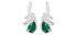 Модные серьги с цирконом и изумрудным стеклом SC380 silver, clear, green - фото #1