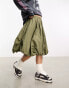 Фото #8 товара COLLUSION puff ball midi skirt in khaki