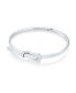 ფოტო #1 პროდუქტის Stacking Functional Belt Buckle Bangle Bracelet For Women Yellow Gold Platerd Sterling Silver Adjustable 7-8 Inch