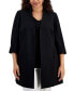 Фото #4 товара Plus Size Open-Front Stretch-Crepe Stand-Collar Topper Jacket