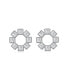 ფოტო #3 პროდუქტის GV Sterling Silver White Gold Plated Eight Stone Clear Princess Cubic Zirconia Bezel Earrings