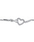 ფოტო #1 პროდუქტის Delicate Dainty Romantic CZ Accent Infinity & Heart Bolo Bracelet For Women Teens .925 Sterling Silver Rhodium Plated Adjustable Slide 7"