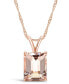 ფოტო #1 პროდუქტის Morganite (3 ct. t.w.) Pendant Necklace in 14K Rose Gold