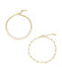 ფოტო #1 პროდუქტის Links and Shine 18K Gold Plated Bracelet Set of 2