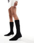 Фото #2 товара ASOS DESIGN Certain extreme mini kitten heel sock knee boots in black