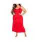 Фото #1 товара Plus Size Lace Trim Sleep Maxi Dress