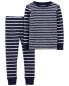 Фото #3 товара Пижама для девочек Carter's Toddler 2-Piece Striped Snug Fit Cotton