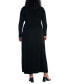 Фото #2 товара Plus Size Long Sleeve V-neck Maxi Dress