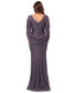 Women's Glitter-Lace Capelet Gown