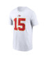 ფოტო #2 პროდუქტის Men's Patrick Mahomes White Kansas City Chiefs Player Name and Number T-shirt