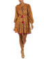Celina Moon Pom Pom Trim Mini Dress Women's Orange S
