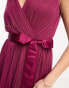 Фото #6 товара Anaya wrap front maxi tulle dress in red plum