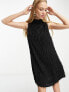 Фото #1 товара & Other Stories faux feather effect mini dress in black