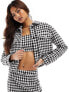 ASOS DESIGN co-ord boucle jacket in mono houndstooth Mono Houndstooth, L - фото #1