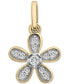 Фото #1 товара Wrapped diamond Flower Charm Pendant (1/20 ct. t.w.) in 10k Gold, Created for Macy's