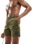 Фото #2 товара Marshall Artists crinkle nylon swim short with logo in khaki