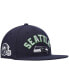Фото #1 товара Men's College Navy Seattle Seahawks Stacked Snapback Hat