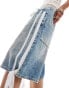 COLLUSION iconic denim skater jorts with bow side stripe in lightwash