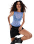 Фото #1 товара COLLUSION boat neck textured lace tank top in baby blue