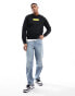 Calvin Klein raised rubber logo sweatshirt in black