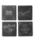 4 X 4" Slate Coasters Square Set, 4 Piece