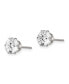 Stainless Steel Polished Round CZ Stud Earrings