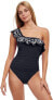 Фото #1 товара Profile by Gottex 281143 Women's Free Spirit Shoulder One Piece, Black, Size 6