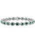 ფოტო #1 პროდუქტის Ruby (4 ct. t.w.) & Diamond (3 ct. t.w.) Halo Link Bracelet in 14k White Gold (Also in Saphire & Emerald)