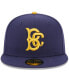 Фото #3 товара Men's Navy Brooklyn Cyclones Authentic Collection Alternate Logo 59FIFTY Fitted Hat