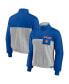 ფოტო #1 პროდუქტის Women's Royal, Heather Gray Chicago Cubs Iconic Cinch Waist Quarter-Zip Top