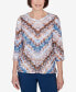 ფოტო #1 პროდუქტის Classic Python Chevron Crew Neck Top