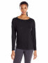 Фото #1 товара Calvin Klein Performance Women's Drop Shoulder Lace Up Back knit Top Icy Black M