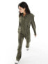 Фото #7 товара Mango utlity oversized jumpsuit in khaki