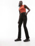 Фото #1 товара Topshop Petite clean high waist bengaline flare trouser in black