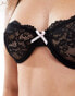 Фото #2 товара Wild Loves Exclusive lace bra with contrast bow detail in black