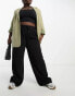 Noisy May Curve drawstring wide leg trousers in black