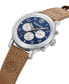 Men's Quartz Pancher Brown Genuine Leather Strap Watch, 46mm