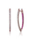ფოტო #1 პროდუქტის Sterling Silver Cubic Zirconia Gems Hoop Earrings