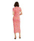 Фото #2 товара Women's Short Sleeve Scoop Neck Floral Knit Maxi Dress