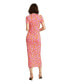 Women's Short Sleeve Scoop Neck Floral Knit Maxi Dress