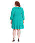 ფოტო #2 პროდუქტის Plus Size Ruffle-Trim Tie-Waist Dress