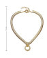 ფოტო #3 პროდუქტის 14k Yellow Gold Plated with Emerald & Cubic Zirconia Panther Head Door Knocker Wire Herringbone Chain Necklace - Adjustable w/ Extension Chain